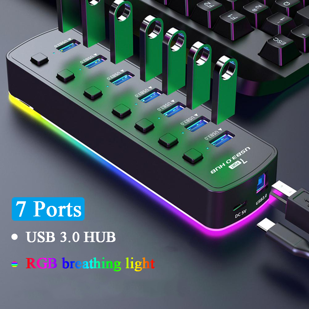 Esports Gaming Splitter - RGB USB 3.0 Hub adaptor Port