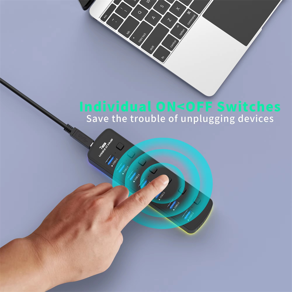 Esports Gaming Splitter - RGB USB 3.0 Hub 7 Port