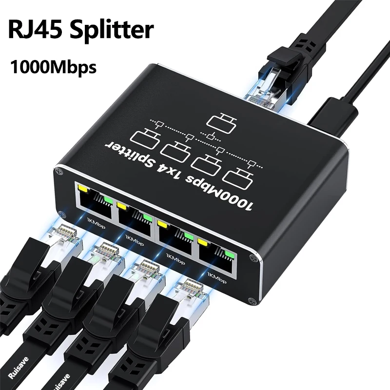 Esports Gaming Splitter - 1000Mbps Gigabit RJ45 Splitter LAN Extension