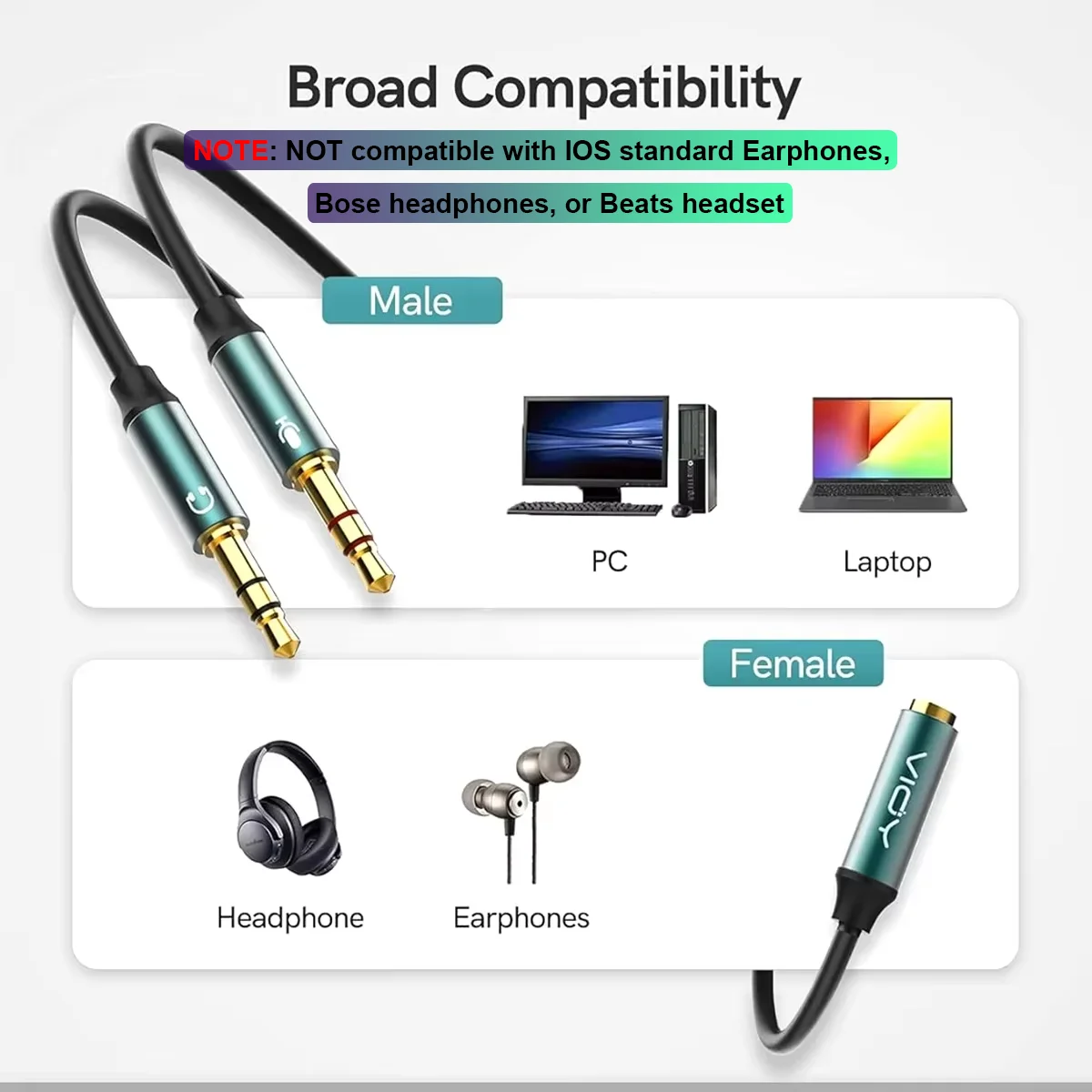 Pemisah Headphone untuk komput - Esports Gaming Splitter ulasan dan harga