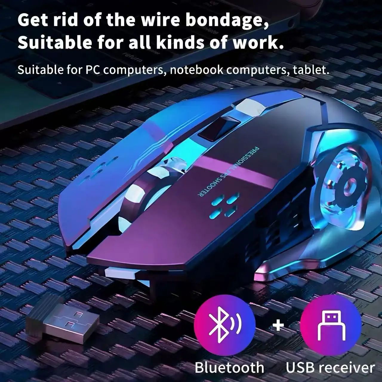Mouse Gaming Nirkabel Lampu RG - Esports Gaming Laptop ulasan dan harga