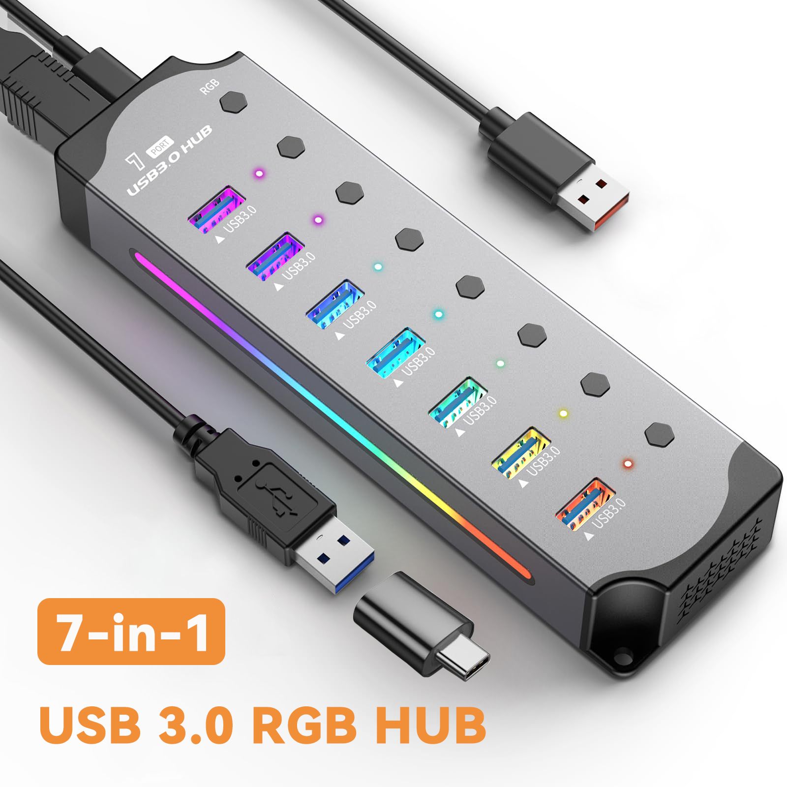 USB 3.0 Hub Kecepatan Tinggi U - Esports Gaming Splitter ulasan dan harga