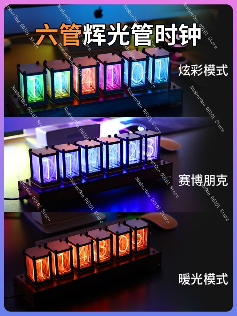 Jam Tabung Cahaya RGB, Jam Mej - Esports Gaming Youtube ulasan dan harga