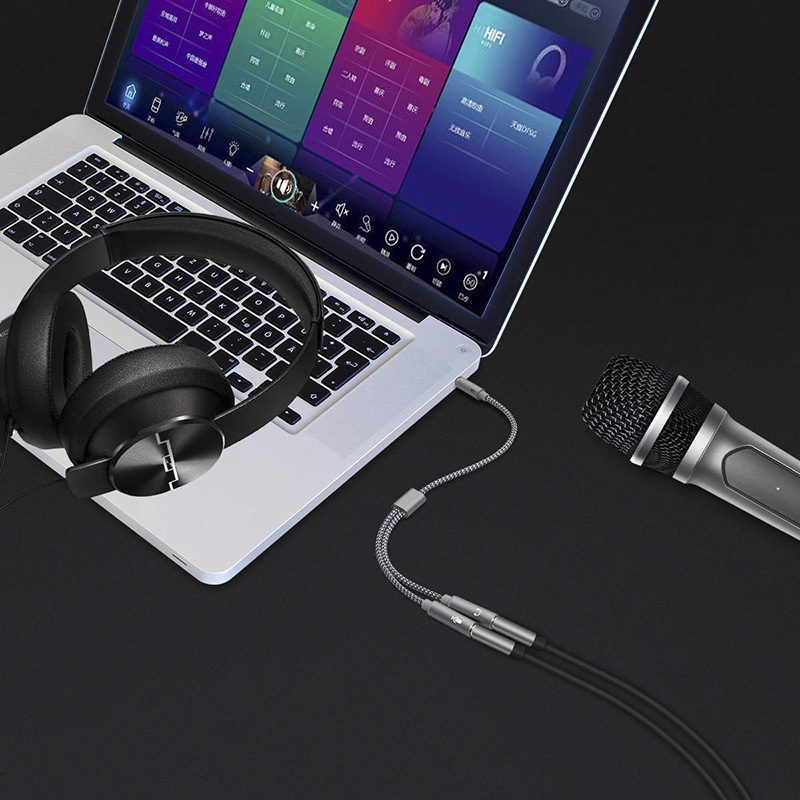 Headset Splitter Audio 3.5mm + - Esports Gaming Splitter ulasan dan harga
