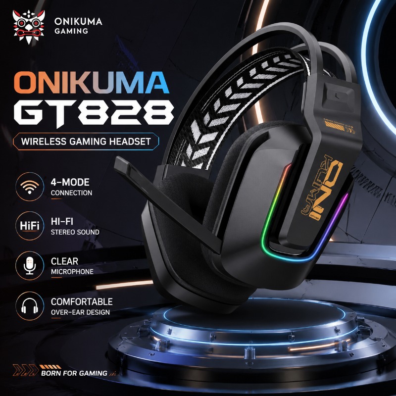 Headset Gaming ONIKUMA GT828 4 - Esports Gaming Gear ulasan dan harga