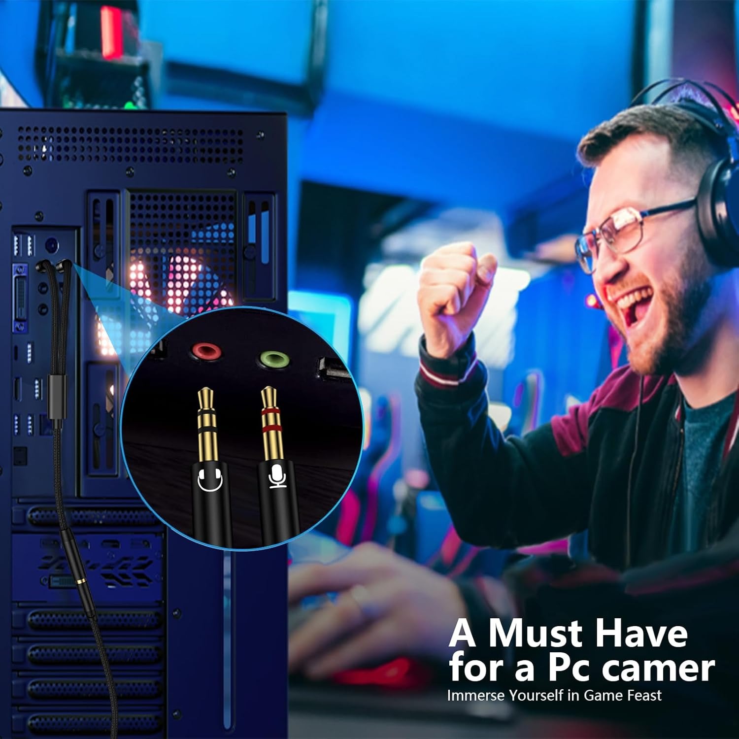 Splitter Mikrofon Headphone 3. - Esports Gaming Splitter ulasan dan harga