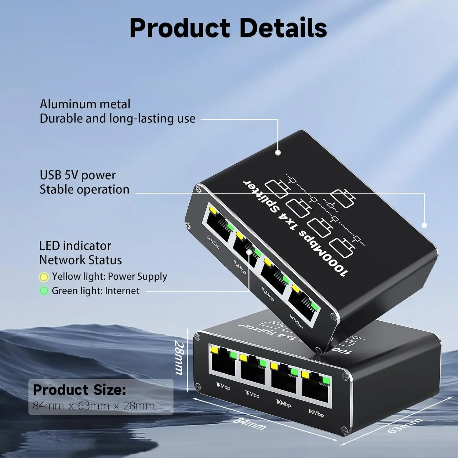 1000Mbps Gigabit RJ45 Splitter - Esports Gaming Splitter ulasan dan harga